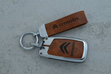 Чохол Citroen/Peugeot коричневий метал шкіра