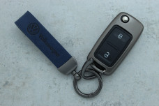 Чохол VW сірий синій метал шкіра універсальний