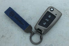 Чохол VW сірий метал шкіра