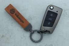 Чохол VW сірий метал шкіра