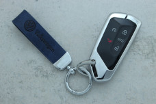 Чохол VW синій метал шкіра