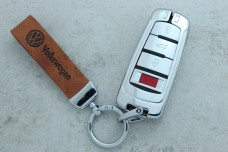 Чохол VW коричневий метал шкіра