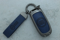 Чохол Fiat сірий синій метал шкіра універсальний