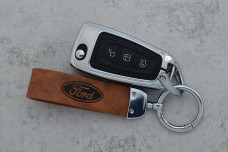 Чохол Ford коричневий шкіра метал 