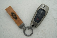 Чохол Ford 3KH (Mondeo Focus, Fiesta) graphite/brown мет+шкіра №9