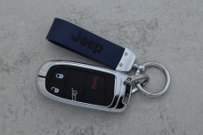 Чохол JEEP синій шкіра + метал, універсальний