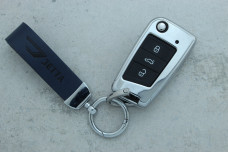 Чохол VW синій метал шкіра