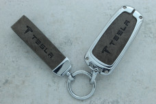 Чохол Tesla сірий метал шкіра