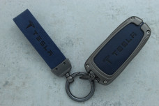 Чохол Tesla сірий метал шкіра