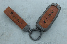 Чохол Tesla сірий метал шкіра