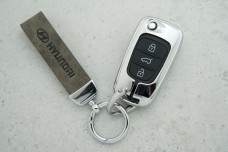 Чохол Hyundai сірий метал шкіра