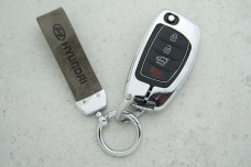 Чохол Hyundai сірий метал шкіра, універсальний