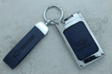 Чохол Chevrolet синій метал шкіра універсальний