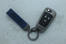 Чохол Chevrolet сірий синій метал шкіра універсальний