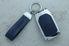 Чохол Сhevrolet синій метал шкіра універсальний