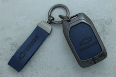 Чохол Сhevrolet сірий синій метал шкіра універсальний