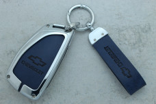 Чохол Chevrolet синій метал шкіра