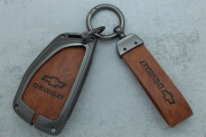 Чохол Chevrolet сірий коричневий метал шкіра