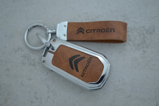Чохол Citroen коричневий метал шкіра