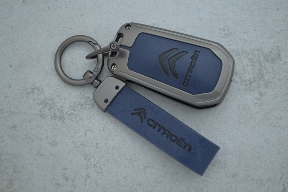 Чохол Citroen сірий синій метал шкіра універсальний