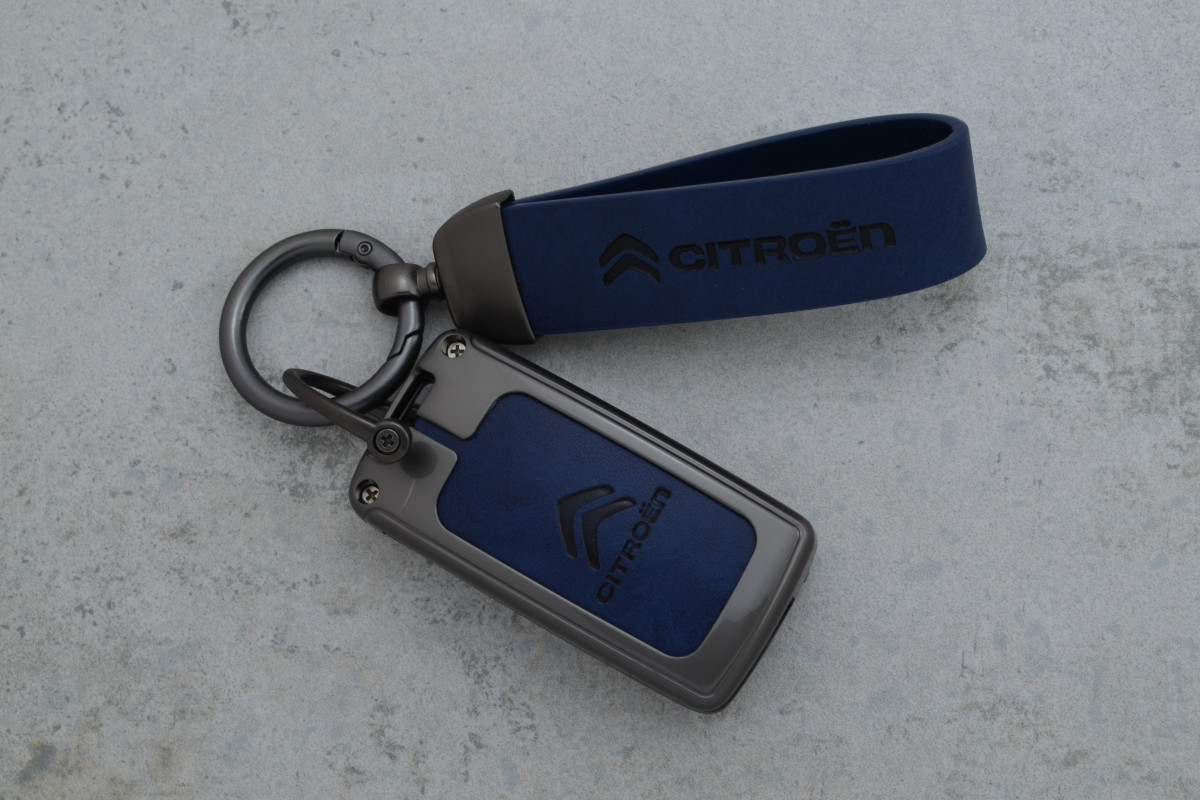 Чохол Citroen сірий синій метал шкіра універсальний