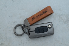 Чохол Citroen сірий коричневий метал шкіра універсальний