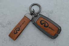 Чохол Infiniti сірий коричневий метал шкіра універсальний