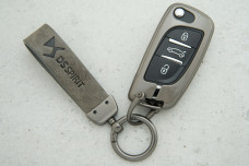 Чохол Citroen сірий метал шкіра універсальний