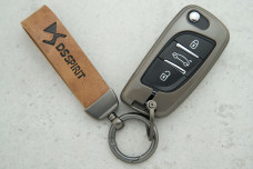 Чохол Citroen коричневий сірий метал шкіра універсальний