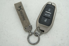 Чохол Citroen сірий метал + шкіра, універсальний