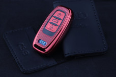 Чохол Audi carbon червоний