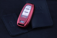Чохол Audi carbon червоний універсальний