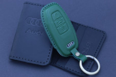 Чохол Audi зелений шкіра