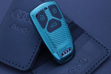 Чохол Audi carbon зелений