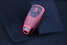 Чохол Audi carbon червоний