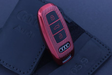 Чохол Audi carbon червоний