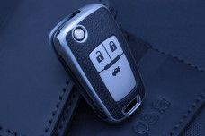 Чохол Chevrolet срібло фактура шкіри