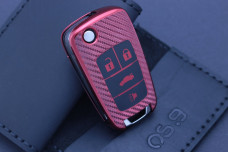 Чохол Chevrolet carbon червоний