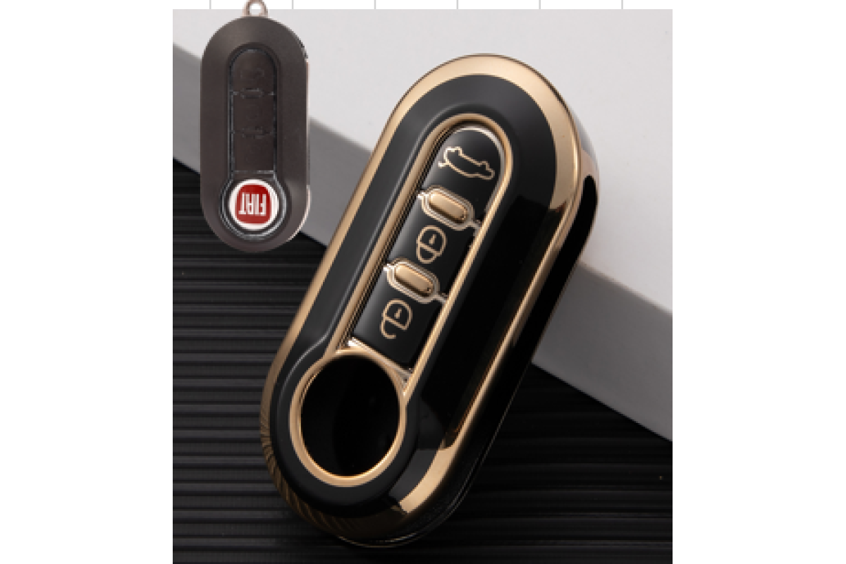 Чохол Fiat чорний з золотом