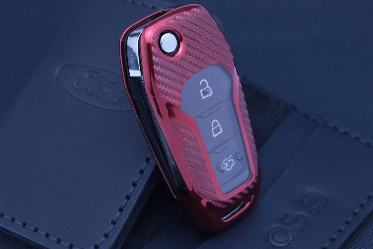 Чохол Ford carbon червоний універсальний