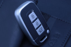 Чохол Hyundai/Kia срібло фактура шкіри