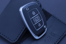 Чохол Hyundai матовий чорний срібло
