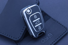 Чохол Hyundai чорний-срібло поліуретан