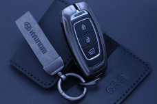 Чохол Hyundai метал + шкіра