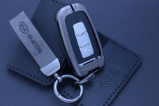 Чохол KIA метал + шкіра