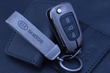 Чохол KIA метал + шкіра