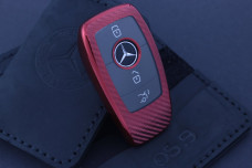 Чохол Mercedes carbon червоний  універсальний