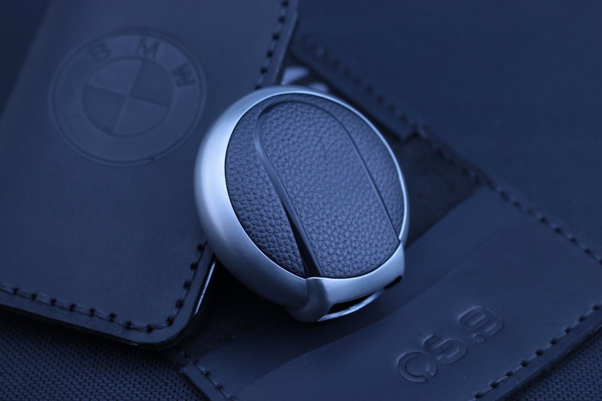 Чохол Mini Cooper срібло фактура шкіри