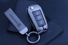 Чохол Peugeot метал + шкіра