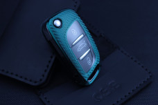 Чохол Citroen/Peugeot carbon зелений прозорий